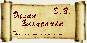 Dušan Bušatović vizit kartica